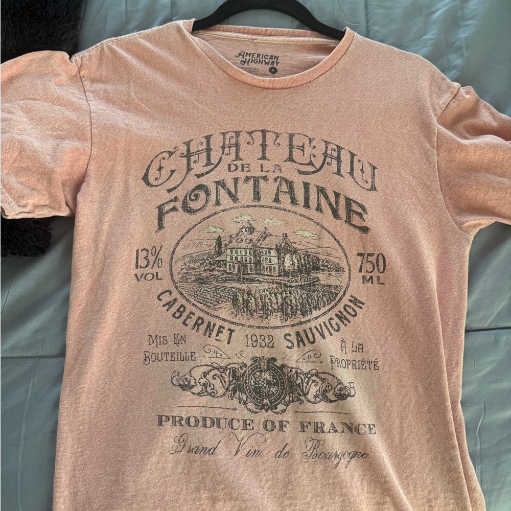 American Eagle Outfitters Chateau Graphic Tee in Light Pink